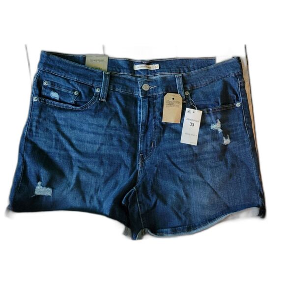 Levi's Hawaiin Ocean Hypersoft Mid Length Shorts Size 16 W33 - Picture 3 of 6